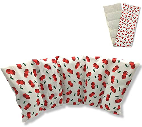 savasanas Coussin Chauffant Cherries (XL), bouillotte Noyau de Cerise, Coussin de noyaux de Cerise, Coussin Chauffant Micro Onde, avec Housse Lavable, 50x20cm, 800gr