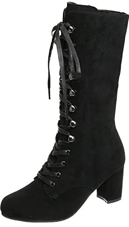 Damen Langschaft Overknee Stiefel Beiläufig Lange Stiefel Für Winter Und Herbst Basic Vintage Schnüren Schuhe Plateau Stretch Boots Pumps Langschaft Winterstiefel Lang Boots Langschaft Cowboy Stiefel