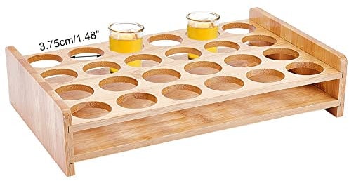 NBEADS 24 supporto per Bicchierini, Foro: 3.75cm Vassoio per Bicchierini In Bambù Vassoio Da Portata Contenitore per Bicchierini Espositore per Bicchierini Accessori per Feste Bar Club Bar Riunione