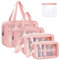 Aucuu Reise Kulturbeutel, Kosmetiktasche, Transparente Kulturtasche Damen, Tragbare wasserdichte Kulturtasche Organizer, Reißverschluss Make-up-Tasche mit Großer Kapazität für Damen Männer