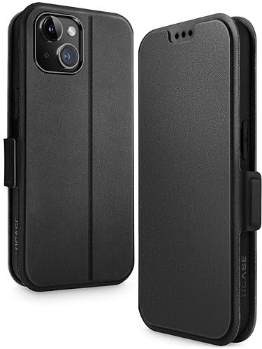 OCASE Lederhülle für iPhone 15 Hülle Premium PU Schutzhülle Flip mit Tasche Brieftasche Magnetverschluss handyhülle für iPhone 15 Hülle Schwarz 6,1 Zoll