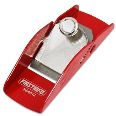 FIRSTINFO H54012 | Rabot à Main Miniature en Acier Léger | Rabot de Finition Bois | Rouge
