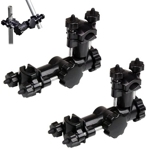 2 Stück Angelstuhl Regenschirmhalter, Angelstuhl Zubehör, Multifunktionaler Schirmstangenhalter, 360° Drehbar Angelrutenhalter, Sonnenschirmhalter Fester Clip, für Fahrrad Kinderwagen Rad Angelstuhl