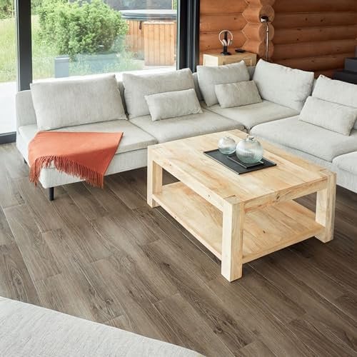 Self Adhesive Floor Planks - 36 Planks Pack Covering 53.8 Sqf / 5sqm | Each Stick On Tile Plank Measures 5.9x35.9in (91.4x15.2cm) | Peel And Stick Vinyl Flooring | Brown Wood Effect