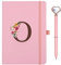 Personalisiertes A5 Notizbuch mit Initialen, PU Leder Journal mit Stift, Tagebuch für Erwachsene Schule Freundin Schwestern Mädchen Kinder Frauen Geburtstag Abschluss Geschenk Muttertagsgeschenk(O)