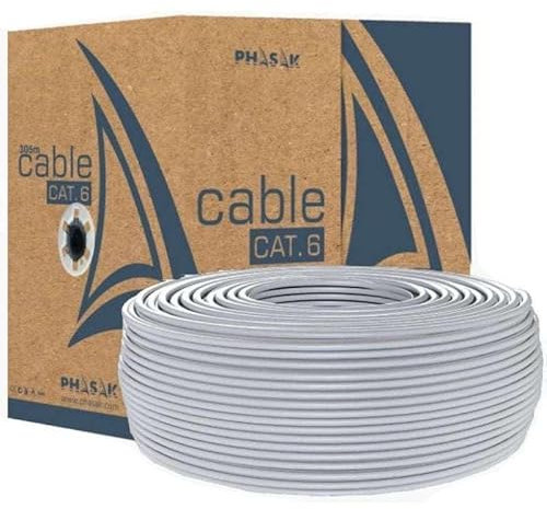 Cable de Red Rígido UTP Categoría 6 Phasak PHR 6100 Gris 100 m