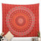 Indischer goldener roter Mandala-Wandteppich, Wandbehang, 228,6 x 274,3 cm, Pfau, Hippie-Wandteppiche, Hippie-Strandüberwurf, College-Wohnheim-Dekoration, Bohemian-Boho-Bettlaken
