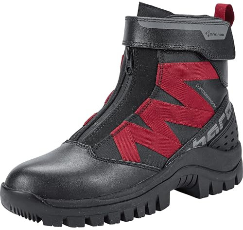 Pharao Siljan WP Damen Motorradschnürstiefel - Wasserdicht - Kurz - Schwarz