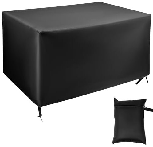 QWORK® Gartenmöbel Abdeckung, 150 x 90 x 80cm UV-Schutz Terrassenmöbel Abdeckung, 420D Oxford-Gewebe Wasserdicht Schutzhülle für Gartenmöbel