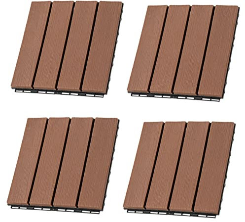 ORFOFE 4 Stück Zusammengebauter Boden fußbodenbelag balcony tiles fliesen für balkondecks Pflastersteine Wohnkultur ineinandergreifender Boden Terrassendiele Plastik