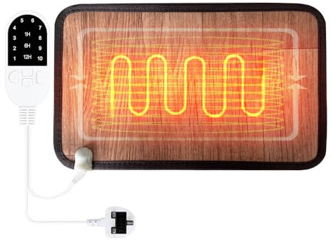 WDKXCN Heated Floor Mat, Fast Electric Foot Warmer, Heated Foot Warmers with 10 Temperature Levels and 3 Timers Settings, Foot Warmers Heating Pad, Electric Heateds Foot Warmer for Office and Home