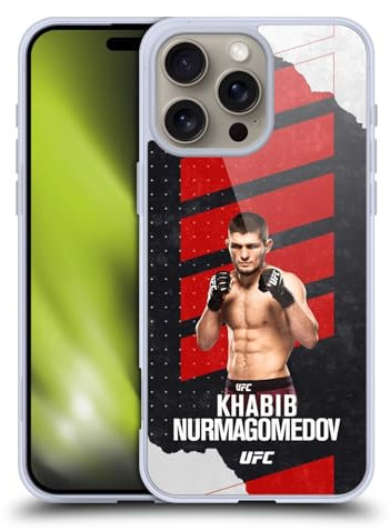 Head Case Designs Offizielle UFC Kampfkarte Khabib Nurmagomedov Soft Gel Handyhülle Hülle kompatibel mit Apple iPhone 16 Pro Max