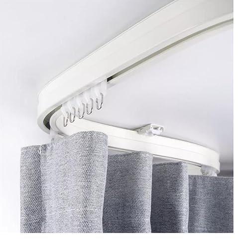 Deckenvorhangschiene, biegbar, 12 m, geräuschlos, Raumteilerstange für Fenster & Balkon, Wandhalterungs-Set, flexibles & leises Schienensystem für Trennwände.