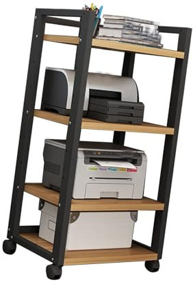 Support Multimédia Audio, Étagères Réglables En Hauteur À 4 Niveaux For Tourne-disques, Étagères De Rangement Multimédia AV En Bois, For Consoles De Jeu, Tourne-disque, Meuble Multimédia Audio(Black)