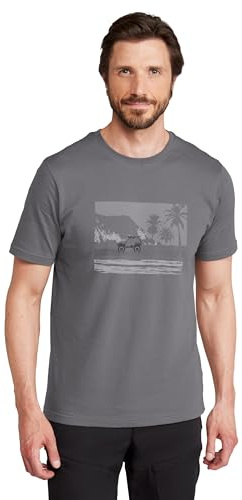 Mountain Warehouse Ocean Drive Mens T-Shirt - Breathable & Lightweight Cotton Tee Shirt with UV Protect - for Spring Summer, Outdoors & Holiday Dark Grey 4XL