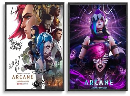 BBLKDZTX Arcane LOL-Spielposter (Set von 2), ungerahmt, Leinwandposter für Schlafzimmer, ästhetische Wandkunst, Poster und Drucke, ungerahmt, 30 x 45 cm
