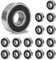 Kugellager, 16 Stück 608 RS Kugellager, Skate, Skateboard Radlager aus Metall, Double Shielded Miniatur Rillenkugellager, für für Skateboard, Rollschuhe Roller, Inlineskaten, Schwarz