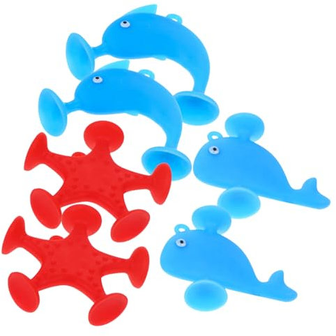 WESIEVYA 6stücke Saugende Badewannenspielzeuge Für Kleinkinder Teiliges Mit Tiermotiven Seestern Delfin Wal Lustige Und Sichere Badewannen-spielzeuge Für Jungen Und Mädchen Für
