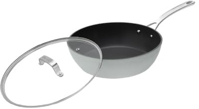 Laura Ashley Sauteuse 28 cm avec Couvercle – Sauteuse Aluminium Forgé, sans PFOA/PFAS, avec Revêtement Antiadhésif, Compatible avec Tous Types de Plaques, Résistante au Four et au Lave-Vaisselle