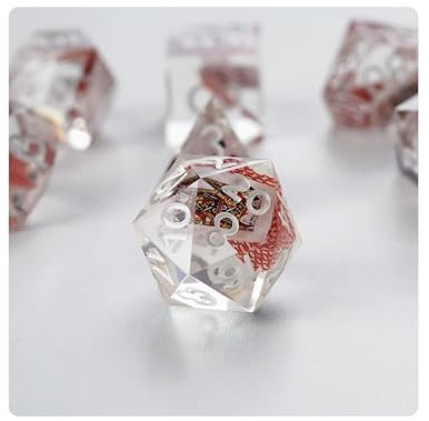 ORUZA 7 Stück DND Polyedrische Würfel, D&D Harz Würfel Set, Scharfe Kante Poker Spielwürfel für Dungeons and Dragons RPG MTG Pathfinder Rollenspiel
