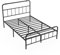 NAIZY Bettgestell 140x200cm Bett mit Rückenlehnen aus Metall Bettrahmen mit Lattenrost, Metallbett 42cm Hohe Doppelbett, für Schlafzimmer Gästezimmer