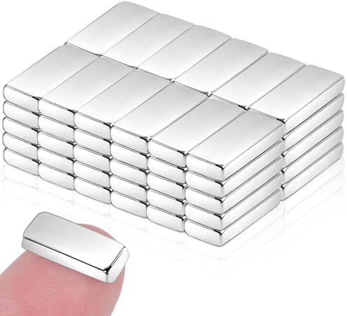 60 Stück Magnete Stark, 12x5x2mm Neodym Magnete Extra Stark, Mini Magnet Rechteckige Flach Magneten für Magnettafel Whiteboard Kühlschrank Pinnwand Tafelmagnete Fotos Büro Magneten