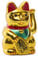 TruWare Just Camp Winkekatze Maneki Neko Glückskatze in versch. Größen 9,5 cm - 15-18 cm Glücksbringer Katze Solar (Gold 18 cm)