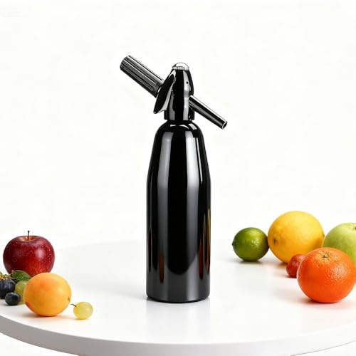 TeamSky Sparkling Water Maker - Aluminum Soda Siphon for Homemade Carbonated Drinks - DIY Soda Water Machine for Home, Kitchen, Bar - Compatible with 8g CO2 Cartridges (Not Included)
