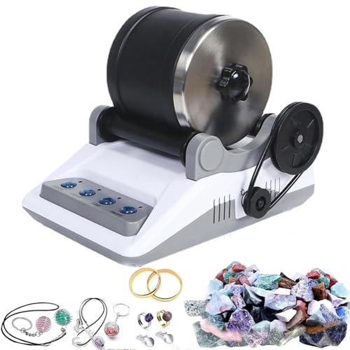 Electric Rock Tumbler for Kids - 7-Day Timer, Detachable Grinder, Complete Polishing Kit - Fun Educational Craft Activity