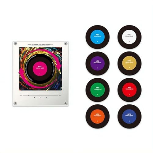 Magnetischer Kühlschrankmagnet mit NFC-Induktion und integriertem Musiklautsprecher, 9er-Pack personalisierbare Musik-Kühlschrankmagnete, intelligente programmierbare Sound-Aufkleber, spielt Ihre