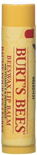 Burt's Bees 100 % natürlicher, feuchtigkeitsspendender Lippenbalsam, Original-Bienenwachs mit Vitamin E und Pfefferminzöl, 1 Stück, 4,25 g
