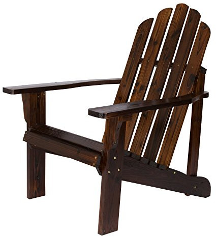 Shine Company 4618BB Marina Wooden Outdoor Patio Adirondack Chair, Burnt Brown