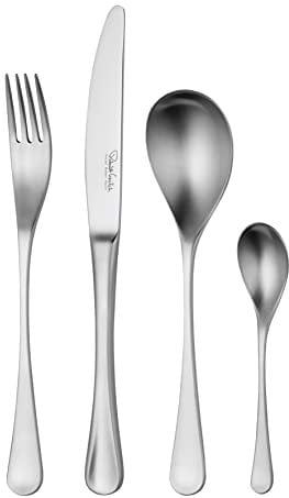Robert Welch RW2 Satin, 24 Piece Cutlery Set for 6 People. Made from Stainless Steel. Dishwasher Safe.