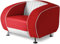 Bel Air Amerikanischer Sessel Retro Style Möbel usa 50er Sofa Designer Sessel Gastronomie Möbel (Red/White)