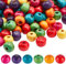 PandaHall – Set mit 20 runden Perlen aus Holz, natürliche Farbe, 16 x 15 mm, Loch: 4 mm, Multicolor 2, 7x6mm