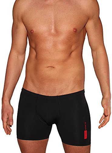 ALBERT KREUZ Eng anliegende Herren Badehose Swim-Shorts schwarz