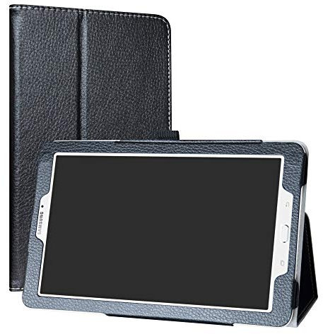 MAMA MOUTH Coque pour Samsung Galaxy Tab E 9.6, Slim Folio PU Cuir Debout Fonction Housse Coque Étui Couverture pour 9.6 Samsung Galaxy Tab E 9.6 T560 T561 Android Tablet, Noir