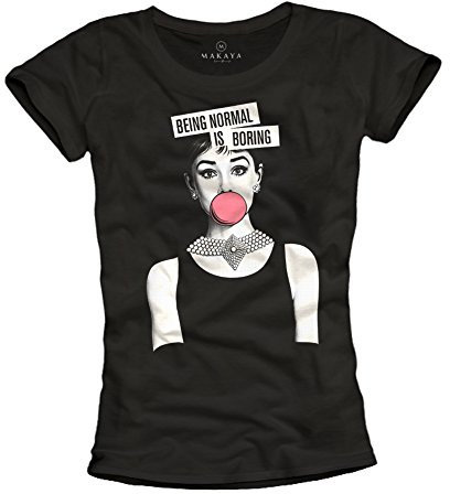 Lustige T-Shirts Damen - Being Normal is Boring - Audrey Hepburn Top schwarz M
