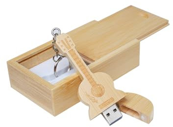 Clé USB en forme de guitare en bois d'érable 3.0/32GB Bois de bambou.