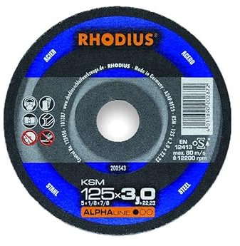 Rhodius Freihandtrennscheibe KSMK Stahl Ø 230 mm Bohrung 22,23 mm 10 Stück für Winkelschleifer