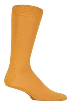 SockShop Mens Colour Burst Plain Bamboo Socks with Smooth Toe Seams Pack of 1 Mellow Yellow 6-11