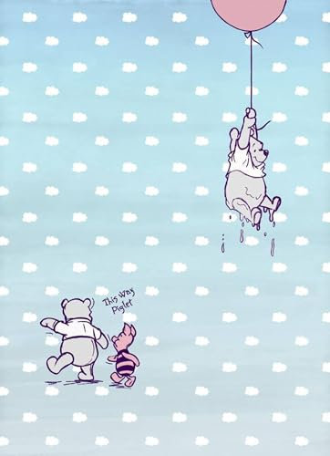 Komar Disney Fototapete WINNIE POOH PIGLET | 184x254 cm | Tapete, Wand Dekoration, Winnie Puh, Ferkel, Wolken, Kinderzimmer -4-4025