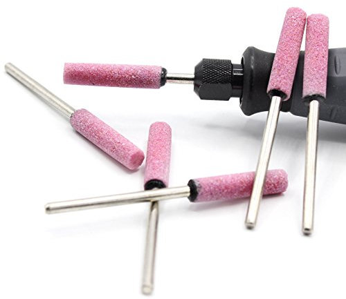 6x Schleifsteine Zylinder Ø4mm für Dremel, Proxxon Schleifer Zubehör Schleifstei Multifunktionswerkzeug z.B für Kettensäge Sägekette