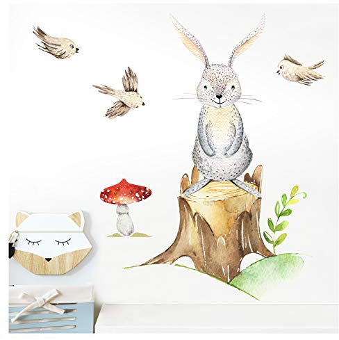 Little Deco Hase Vogel Pilz und Baumstumpf DL212-2