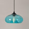 SAILAG LIGHT Pendellampe Blau Glas Schatten Vintage E27 Fassung Elliptisch Kugel Design Pendelleuchte-Schirm Höhenverstellbar Aufhängung-Lampe für Esszimmer Esstisch Schlafzimmer Flur Bar Cafe,φ28CM