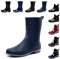 Hitmars Stivali Pioggia Donna Stivaletti Gomma Giardini Chelsea Bassi Lavoro Antiscivolo Ankle Boots Blu Numero 38 EU