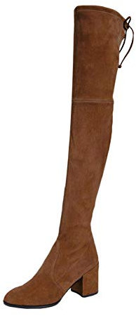 Minetom Donna Stivali Moda Sexy Casual Elegante Invernali con Tacco Alti sopra Il Ginocchio Tacchi Alti Inverno Boots C Marrone 42 EU