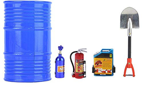 KEEDA Tambour d'huile en plastique, bouteille NOS, réservoir de carburant, pelle, extincteur pour Axial SCX10 Traxxas Trx4 Redcat Tamiya CC01 D90 D110 TF2 Échelle 1/10 RC Crawler Pièces de décoration
