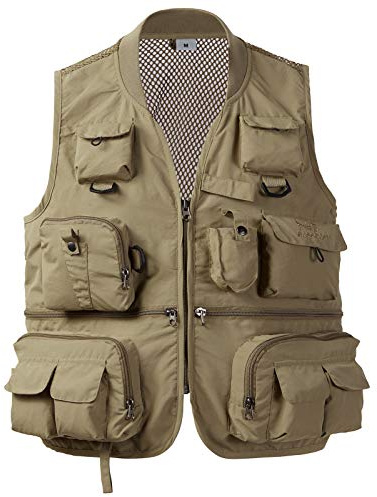 Bassdash Vielseitige Anglerweste Herren Damen Angelweste Mesh Back Weste zum Angeln Jagd Wandern Camping Fotografie