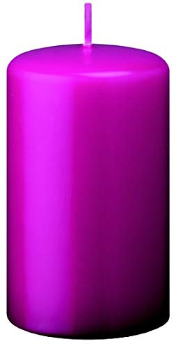 4er Adventskerzen, Adventskranz Kerzen Set Fuchsia Pink 12 x Ø 5 cm